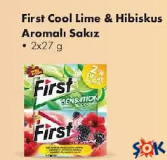 FİRST COOL LİME&HİBİSKUS AROMALI SAKIZ 2X27 G fiyat ve kampanya bilgisi